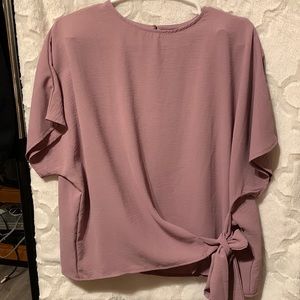 Lavender side-tie batwing blouse